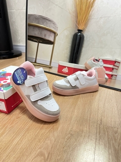 INFANTIL - TENIS VELCRO BTA BRANCO ROSA LED