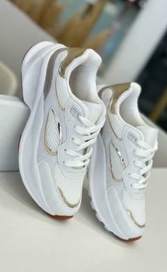 SNEAKER ZAPY BRANCO DOURADO 5048N - TenisVel