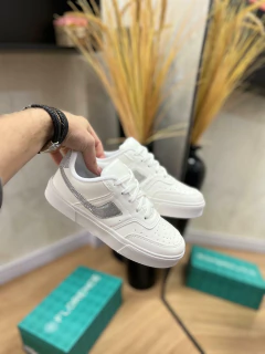 TENIS FLORENCE BRANCO CIA PRATA 110261 - TenisVel