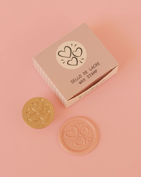 Sello de lacre SIN MANGO Corazones de Mintopía