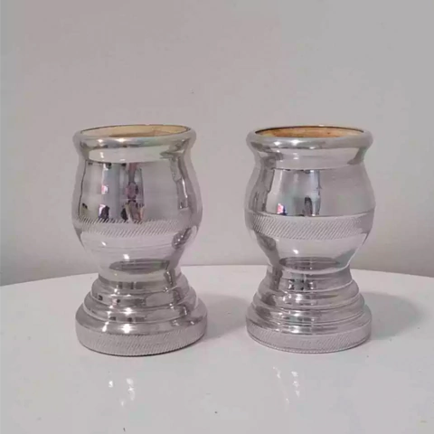 Mate Madera Forrado En Aluminio Mediano Con Pie