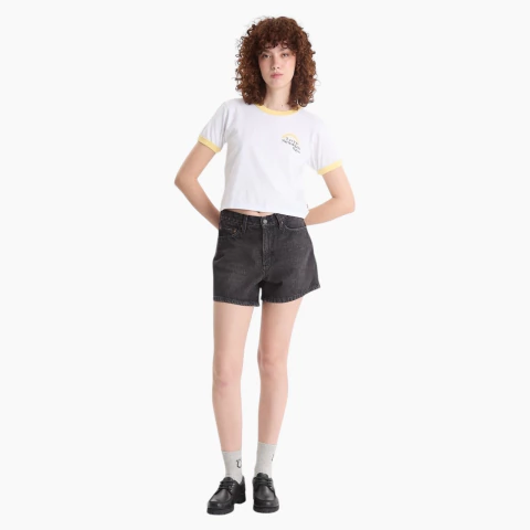 Short Levis 80 S Mom Used Black - comprar online