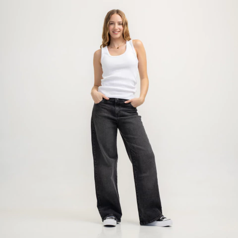 Jean Wamu Ancho Lay Black - comprar online