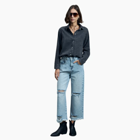 Jean Santa Bohemia Crop Alanis Recto - comprar online