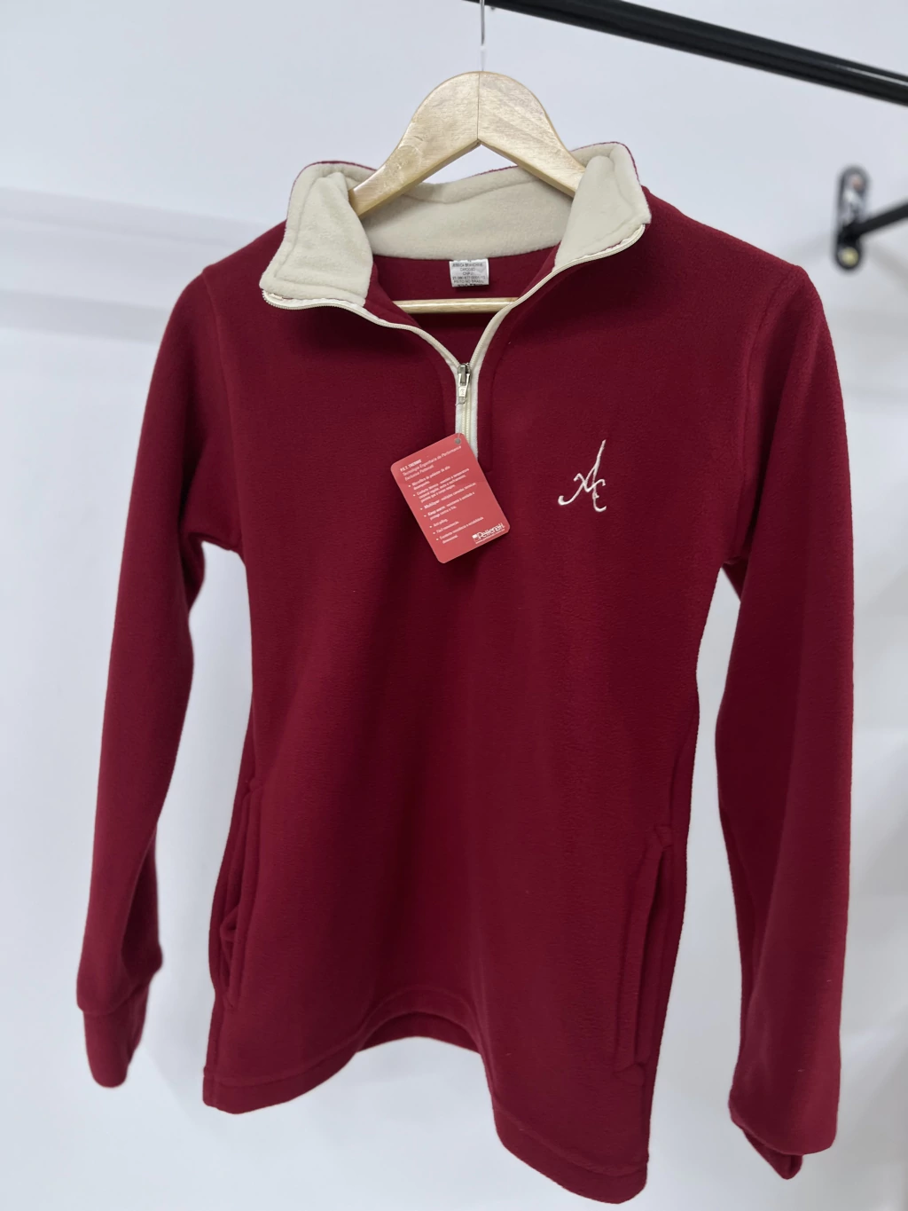 Casaco em soft- Vermelho com bege