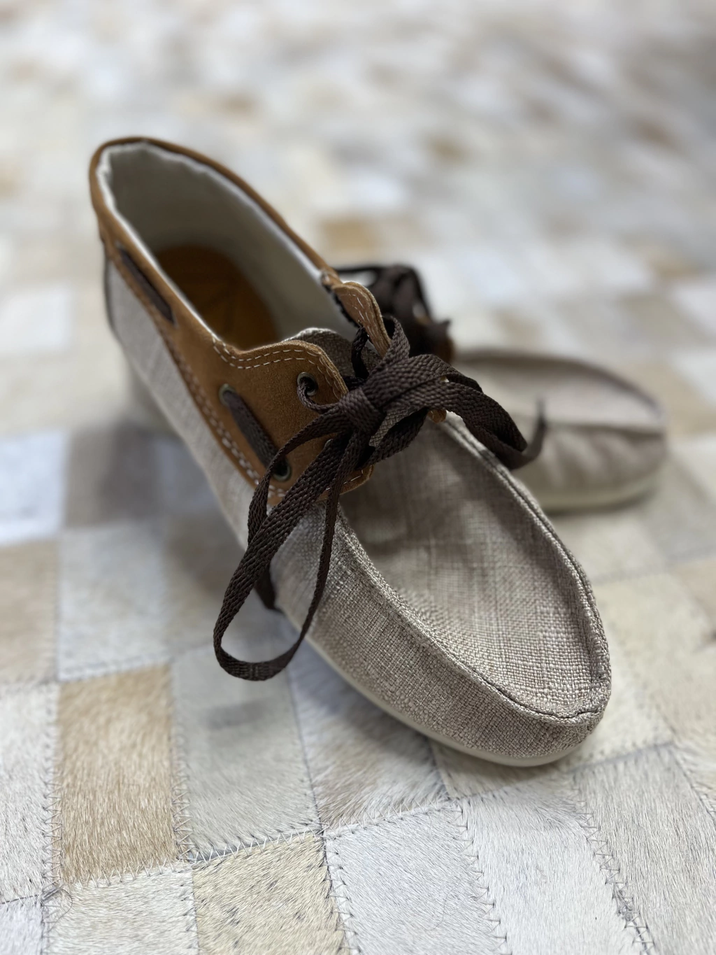 Mocassin em linho - bege