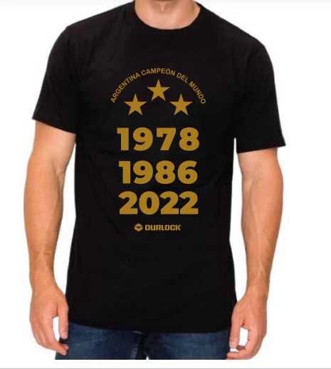 Remera Negra Durlock® - "Argentina Campeón" Edición Especial