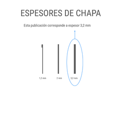 Fleje de 30x150 cm de 2 mm - Sin pintar - Elevate