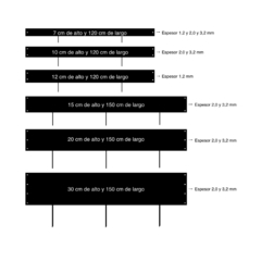 Fleje de 30x150 cm de 3,2 mm - Negro - Elevate