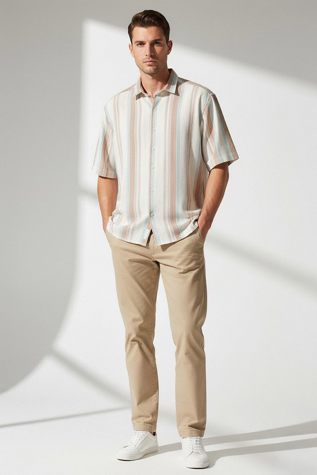 Camisa Crochet Algodón Premium Rayada Verano "CAIRO"