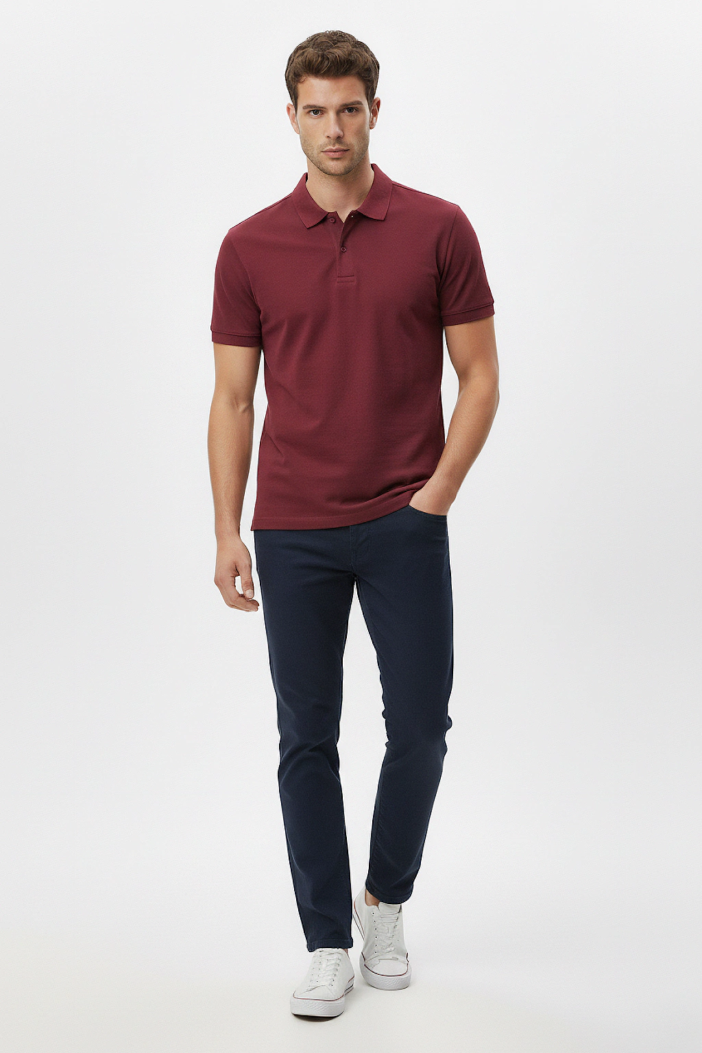 Pantalón Gabardina Ajustado de Hombre Azul Marino Elastizado "BOSTON"
