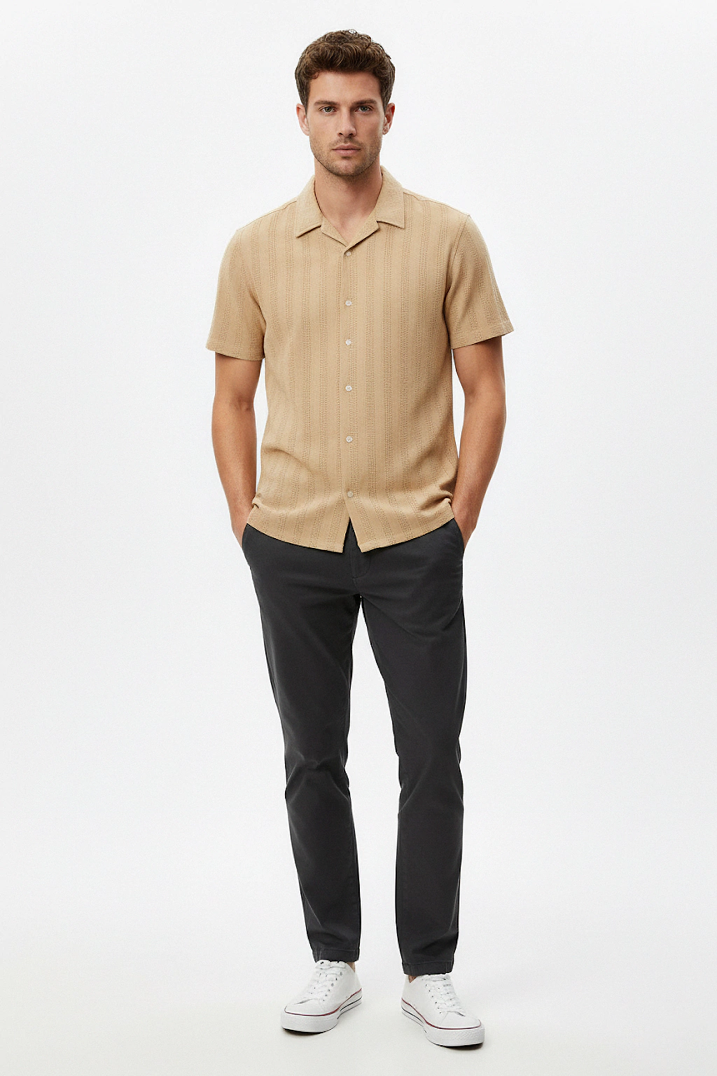 Camisa Crochet Algodón Lisa "MILO"