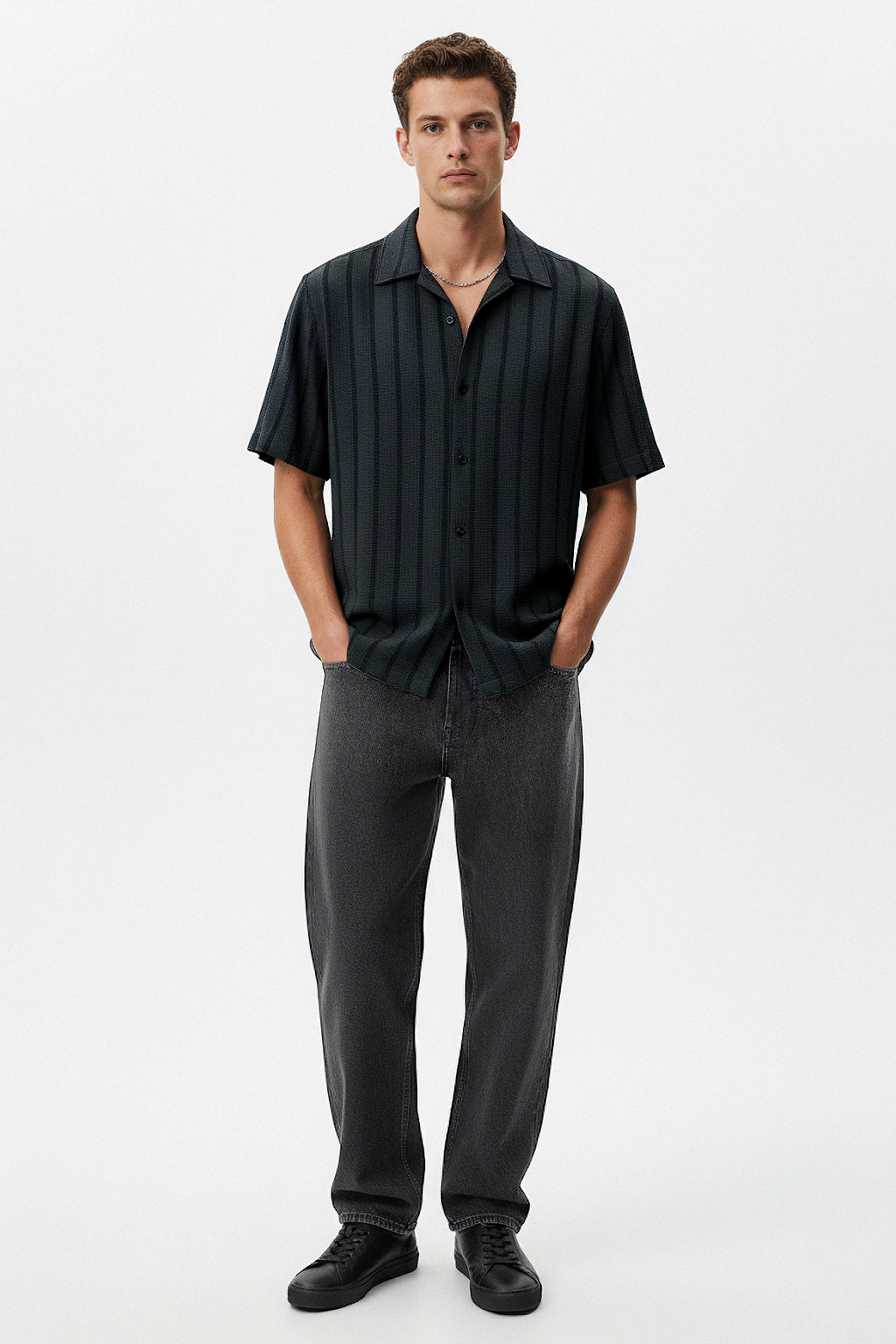 Camisa Tejida Hombre Crochet Oversized Rayado