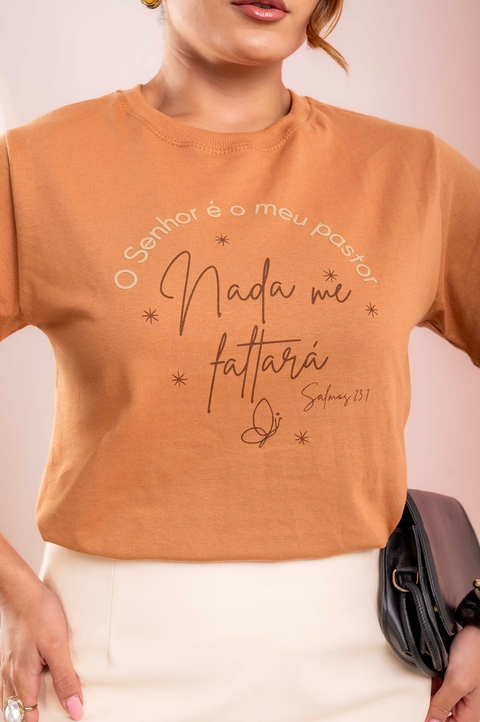 T-Shirt O Senhor é Meu Pastor... (Mocha Mousse)