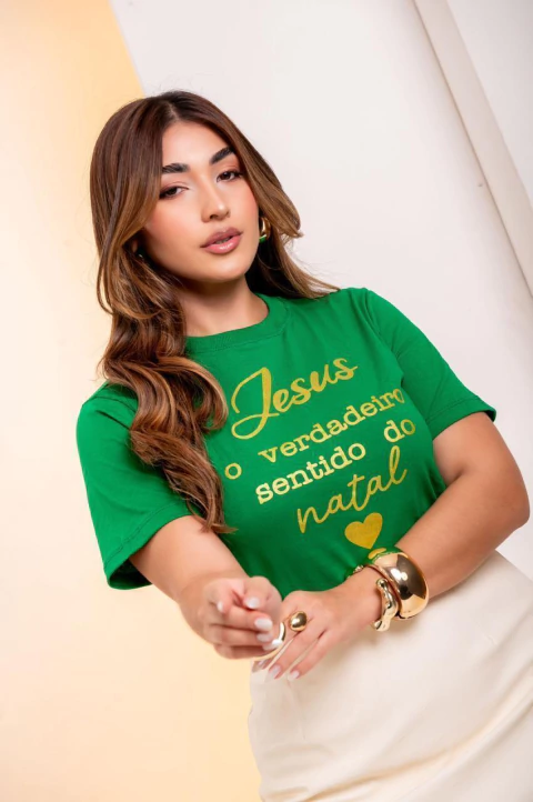 T-Shirt Jesus, Natal (Verde Duende)