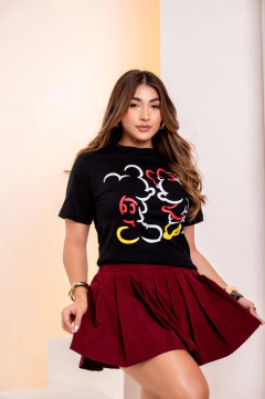 T-Shirt Mickey e Minnie, Silhueta (Preto)