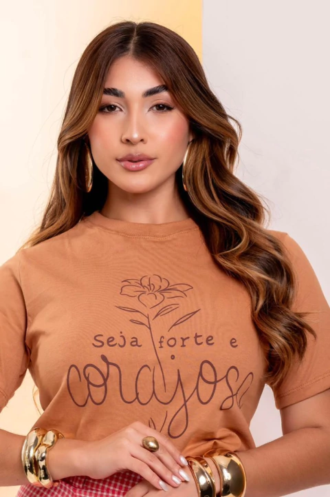 T-Shirt Seja Forte... (Mocha Mousse)