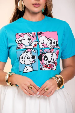 T-Shirt 101 Dalmatas (Azul Scuba)