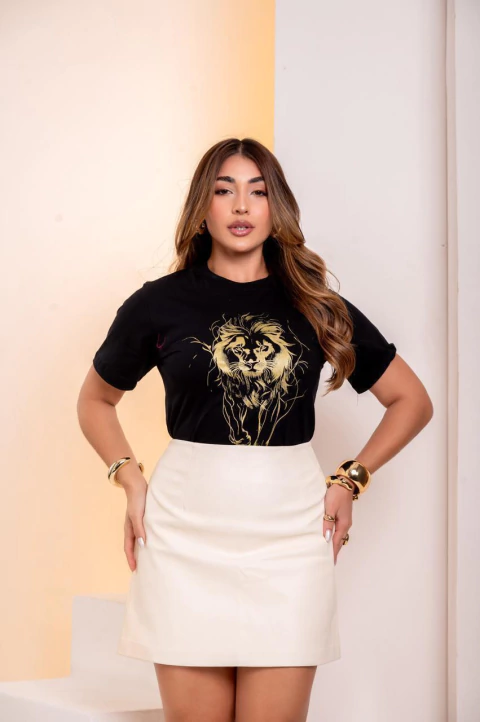 T-Shirt Leão (Preto)