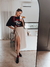 Falda midi cruzada lisa - comprar online