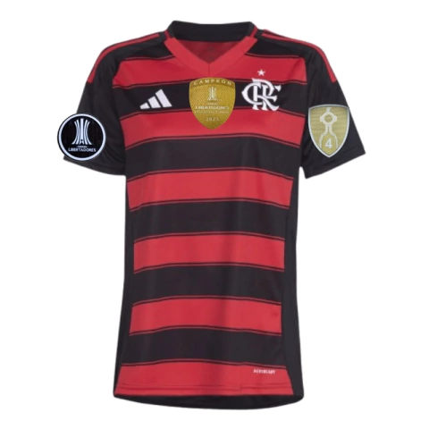Camisa Flamengo Titular 25/26 - Campeão Libertadores 2025 - Feminina