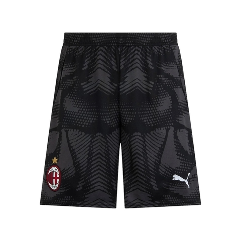 Shorts AC Milan Goleiro 24/25 - Masculino Puma - Preto com detalhes em cinza