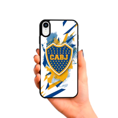Escudo de Boca, fondo blanco, azul y amarillo