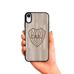 Escudo de Boca, fondo de madera