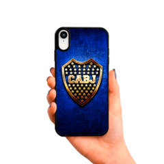Escudo dorado, fondo azul
