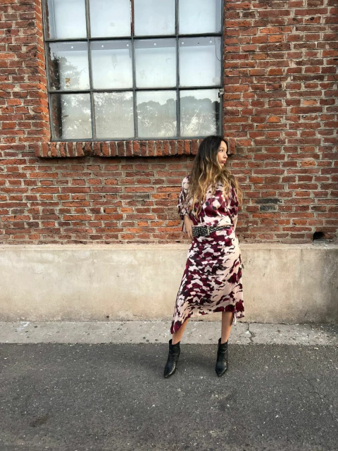 POLLERA NELUMBO ESTAMPADO (MARIA CHER) - comprar online