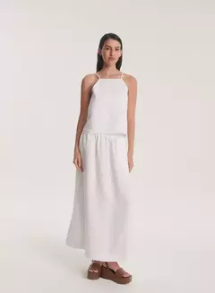 POLLERA PIJAMA LINO (ETIQUETA NEGRA) - comprar online