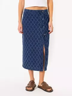 POLLERA SQUARE INDIGO (JAZMIN CHEBAR) en internet