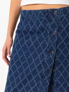 POLLERA SQUARE INDIGO (JAZMIN CHEBAR) - SHE