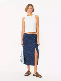 POLLERA SQUARE INDIGO (JAZMIN CHEBAR) - comprar online