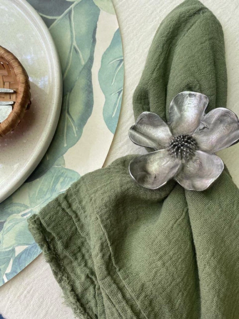 SERVILLETEROS ANEMONA X 2 PLATA (PETITE AFFAIRE) - comprar online