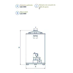 Termotanque a Gas 30 Lts Alta Recuperación Conexión Sup/Inf TSZP1-30 Señorial - comprar online