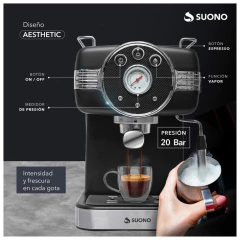 Cafetera Expresso 1,5 Litros Vintage 20 Bar HOG0156 Suono - DISMAR