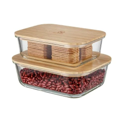 Fuente de Vidrio Refractario Herméticos x 2 Unidades Tapa de Bambú Electrolux - comprar online