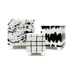 Maceta Set X 3 Design Cuadrada B&N MZD9 Galileo - comprar online