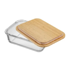 Imagen de Fuente de Vidrio Refractario Herméticos x 2 Unidades Tapa de Bambú Electrolux
