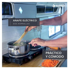 Anafe Eléctrico 2 Hornallas Cuerpo Metalico SNPE-2017 Suono