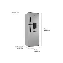 Heladera con freezer Cíclica 397 Lts Gris Dispenser HDR400F11S Drean - DISMAR