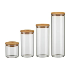 Contenedores de Vidrio Herméticos x 4 Unidades Tapa de Bambú Electrolux - comprar online
