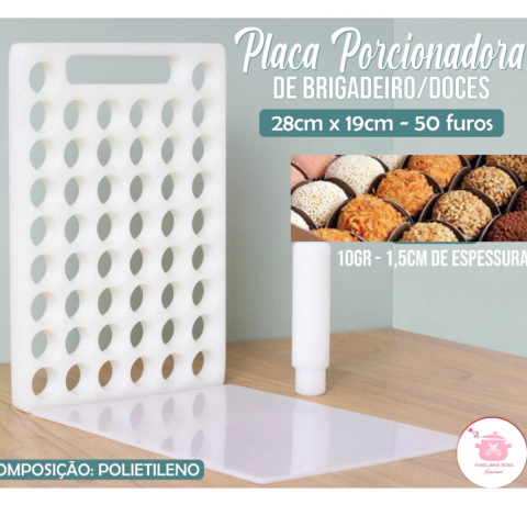 Placa porcionadora de doces - 50 furos - 10g