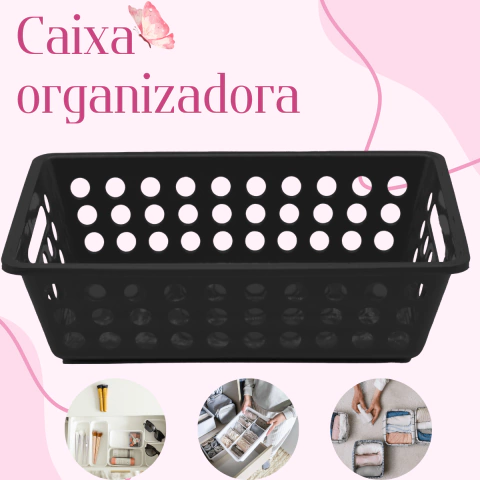 Caixa Organizadora Preta Cesta