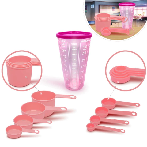 Kit 9 Pçs - Copo 500ml C/ Tampa + Xicara + Colher - comprar online