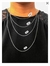 Kit conjunto corações cravejado e liso 40cm prata 925 - loja online