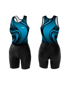 Macaquinho Sport Line Feminino azul e preto