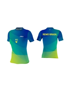 Camiseta de Compresión Remo Brasil Degradé Manga Corta Femenina