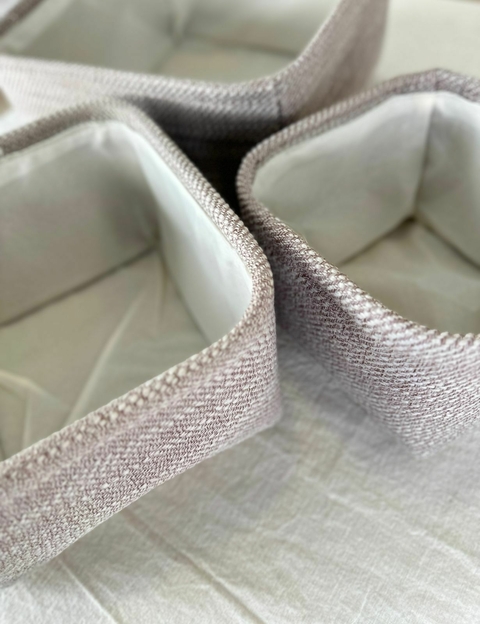 Set de Canastos Fabric Beige Cuadrado CONCEPTO x3 - comprar online